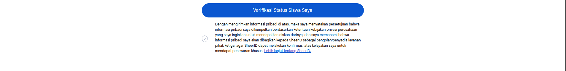 Halaman Verifikasi Status Siswa